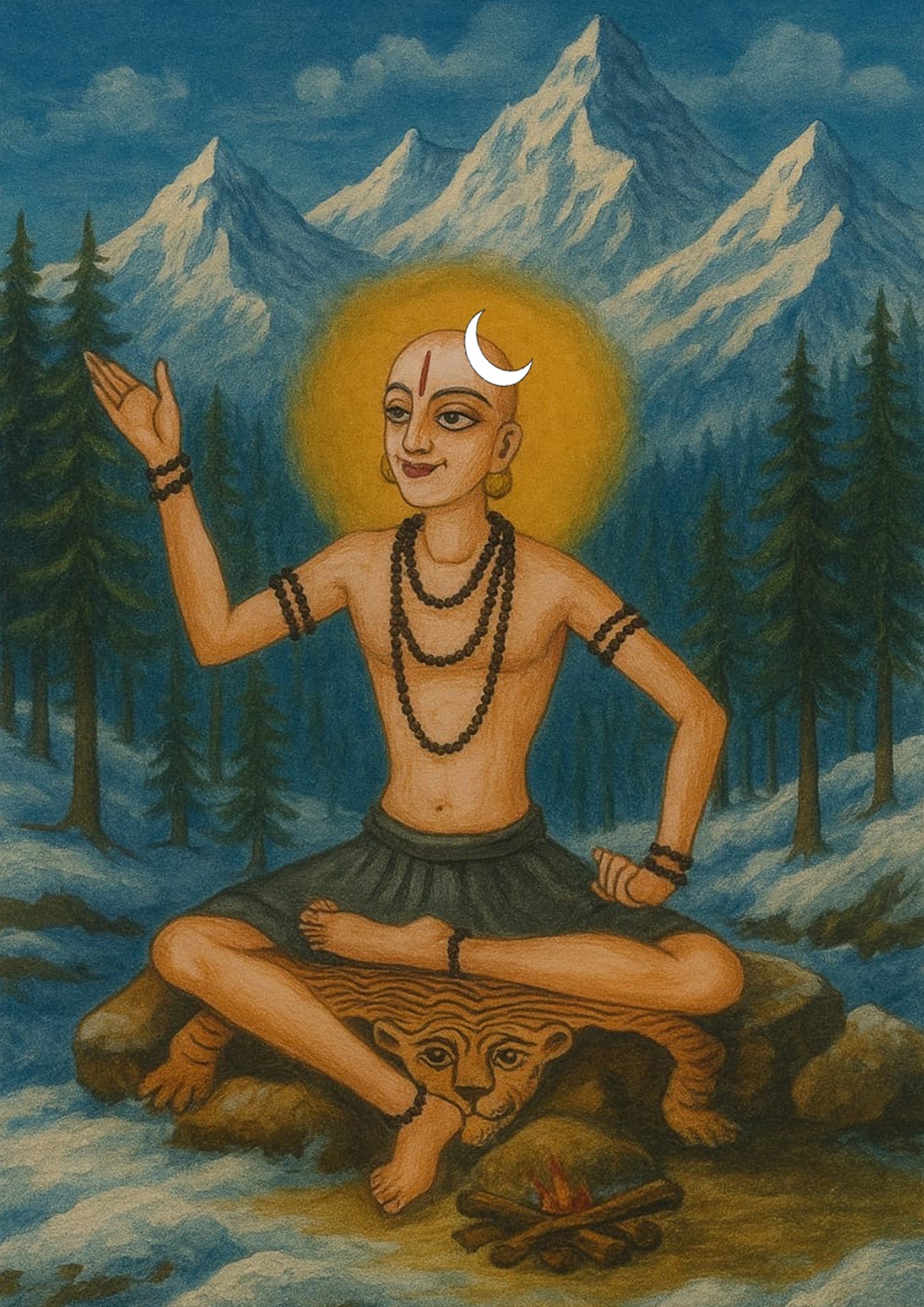 Image: Artistic image of Ishaputra's Childhood Sadhana Time in Himalayas